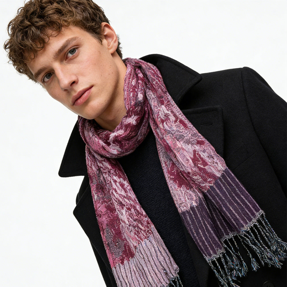 2pcs Glamorous Dinner Accessory Jacquard Scarf,Luxe Appropriate Subtlety For Women  and Men