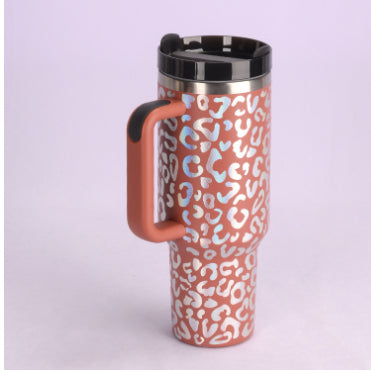 40 Oz Tumbler With Handle Straw, Stainless Steel Mug Gifts For Valentine Lover ,For Car Gym Office Travel