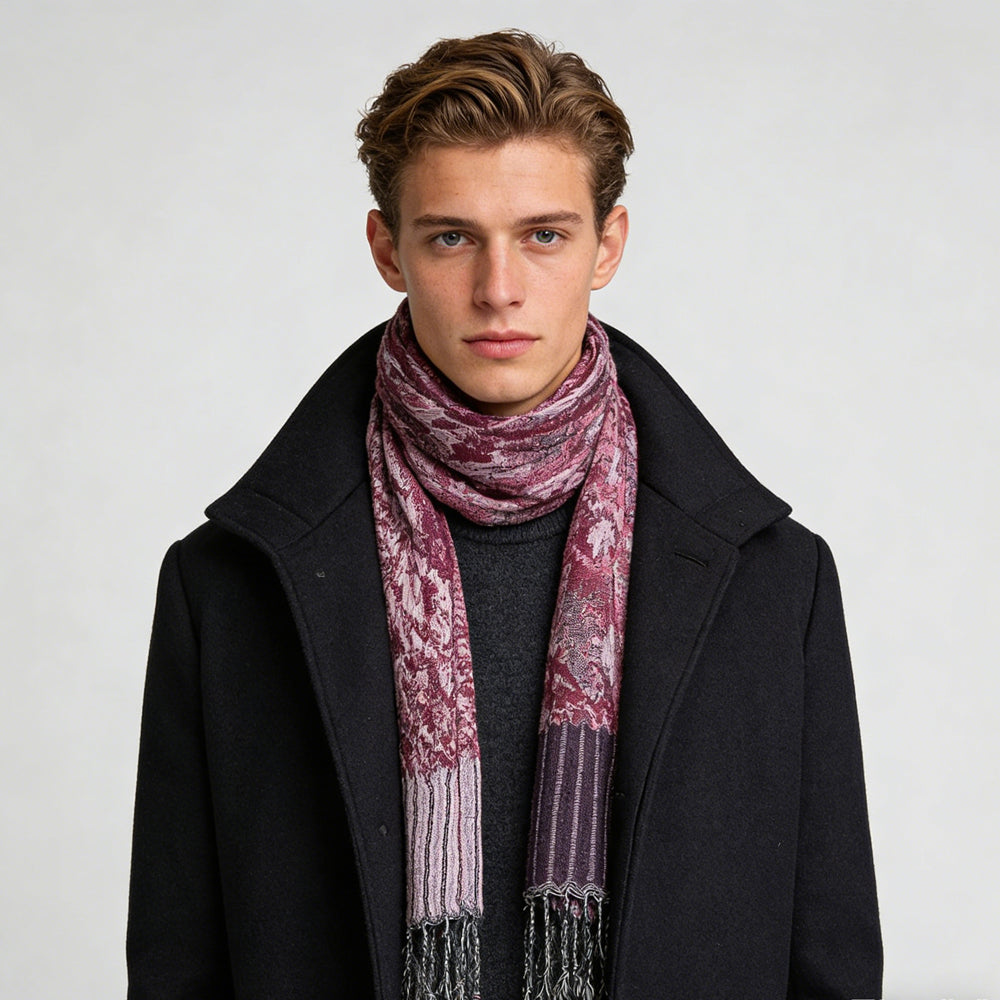 2pcs Glamorous Dinner Accessory Jacquard Scarf,Luxe Appropriate Subtlety For Women  and Men