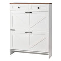 Shoe Cabinet With 2 Flip Drawers, and Storage Cabinet  For Entryway, Hallway, Bedroom, Living Room, White