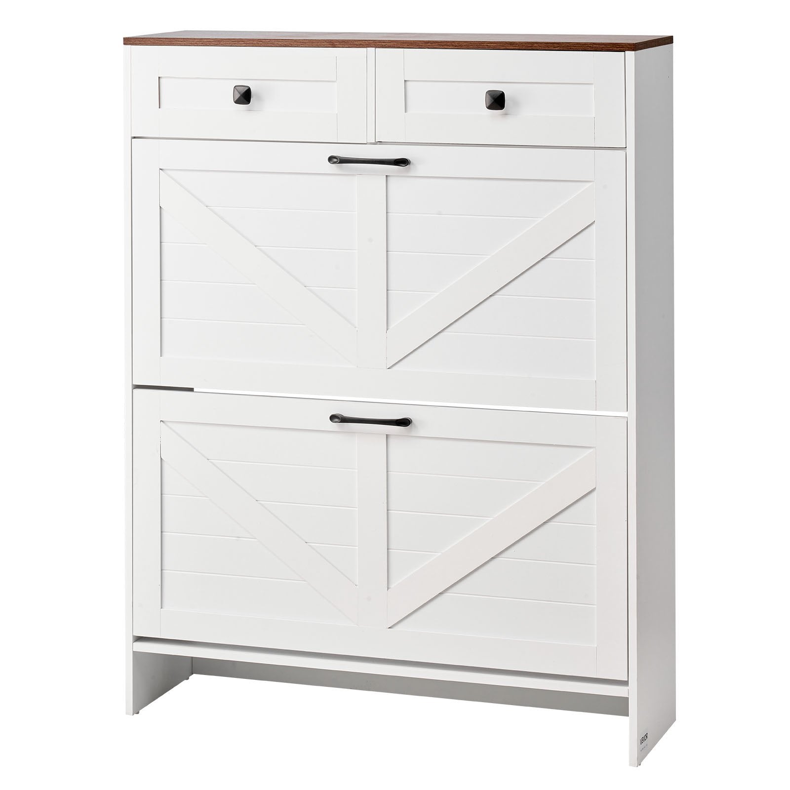 Shoe Cabinet With 2 Flip Drawers, and Storage Cabinet  For Entryway, Hallway, Bedroom, Living Room, White