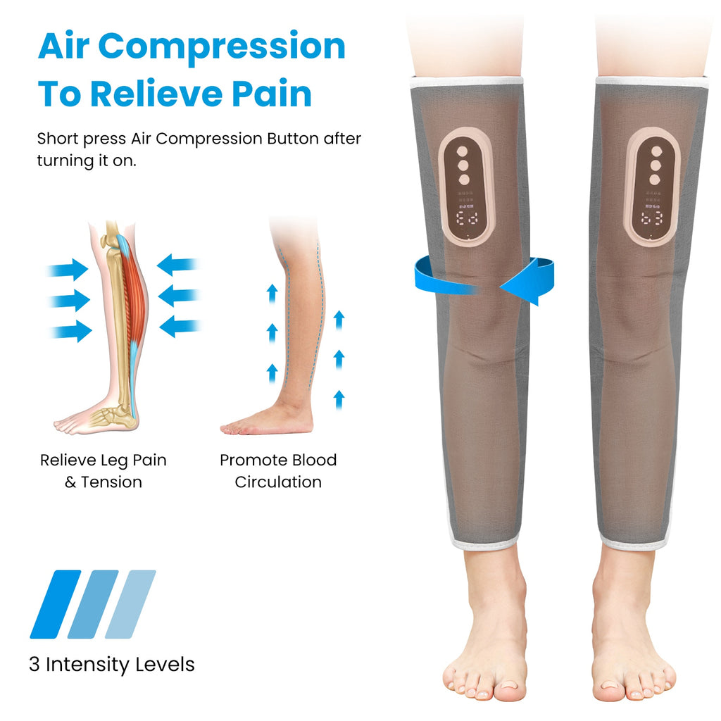 Cordless Leg Massager Air Compression With Heat Thigh Knee help For Pain Relief