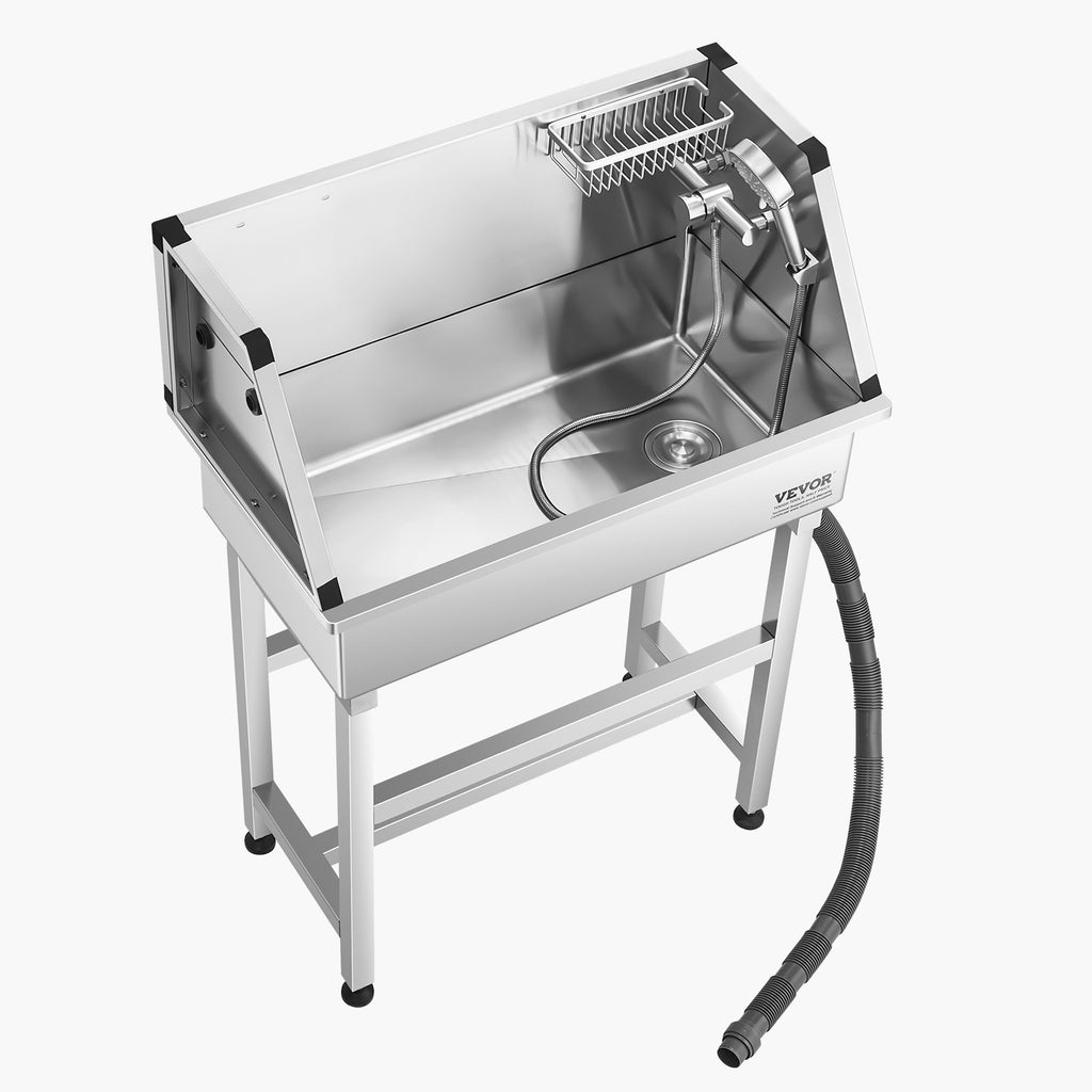 34 Inch Dog Grooming Bath Tub Stainless Steel W Faucet For Pets