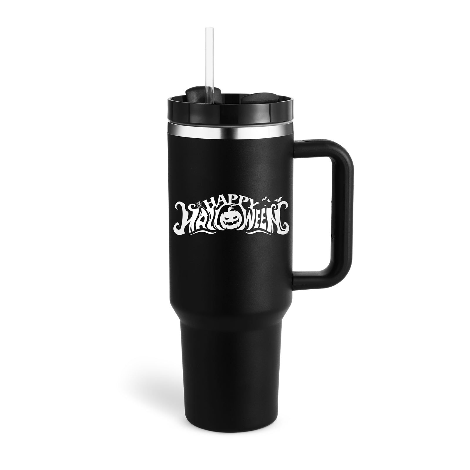 40 Oz Tumbler With Handle Straw, Stainless Steel Mug Gifts For Valentine Lover ,For Car Gym Office Travel