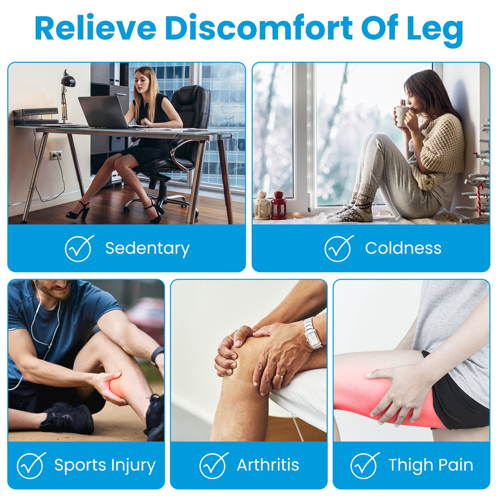 Cordless Leg Massager Air Compression With Heat Thigh Knee help For Pain Relief