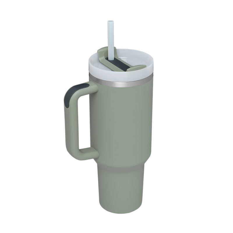 40 Oz Tumbler With Handle Straw, Stainless Steel Mug Gifts For Valentine Lover ,For Car Gym Office Travel